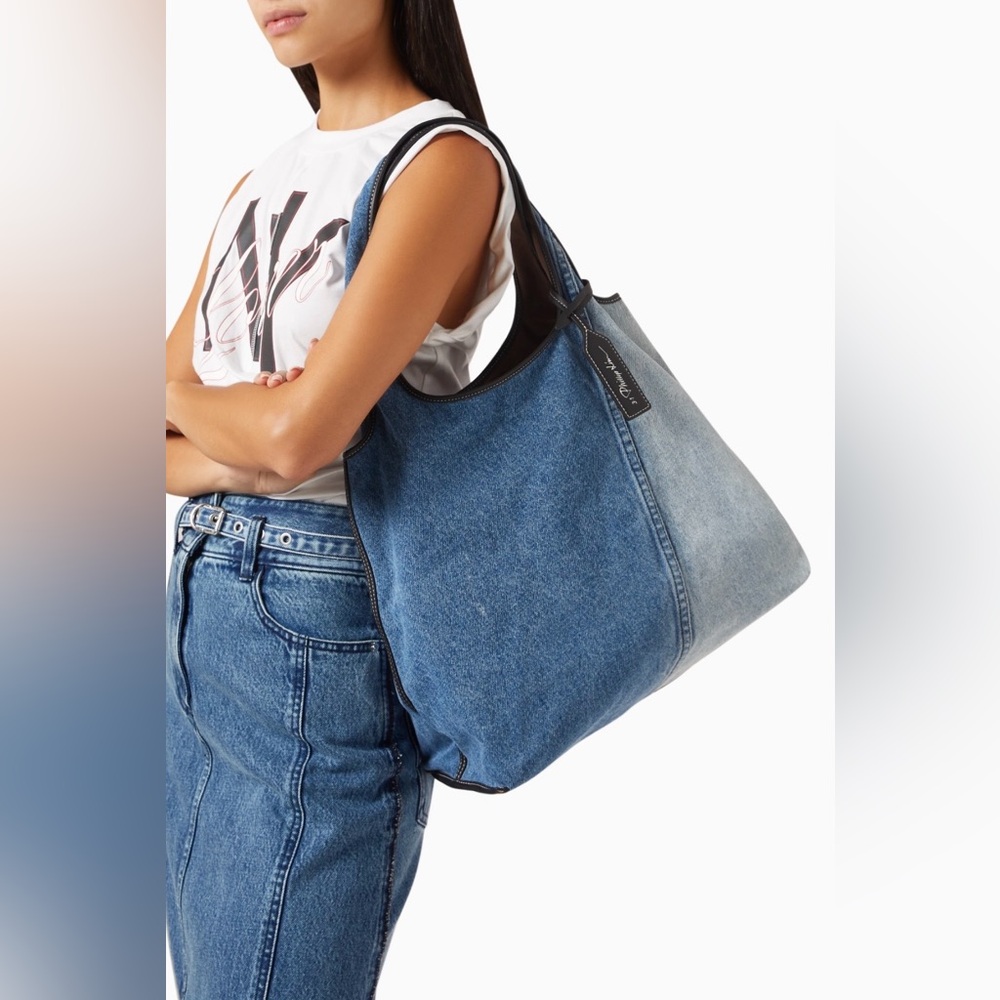 Philip Lim Denim Two-Tone Hobo Bag